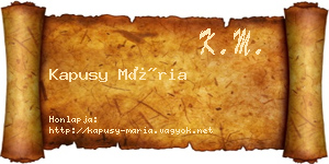 Kapusy Mária névjegykártya