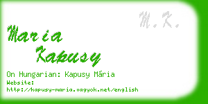 maria kapusy business card